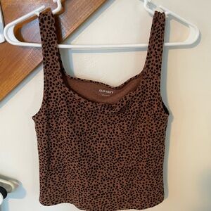Old Navy Brown Polka Dot Tank Top